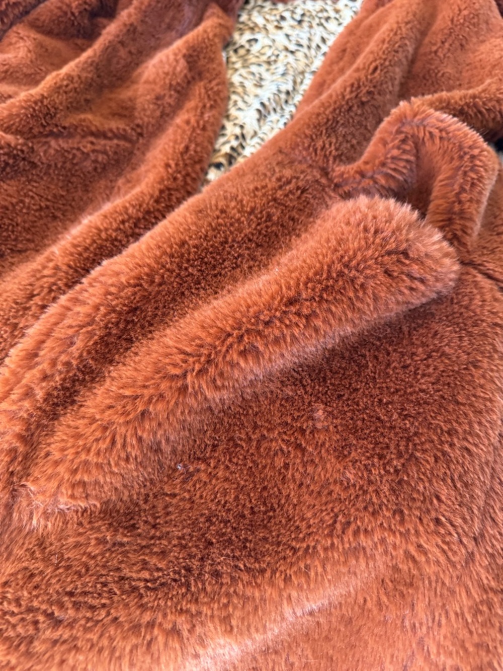 Mystree Rust Teddy Coat with Leopard Lining - Picture 6 of 6